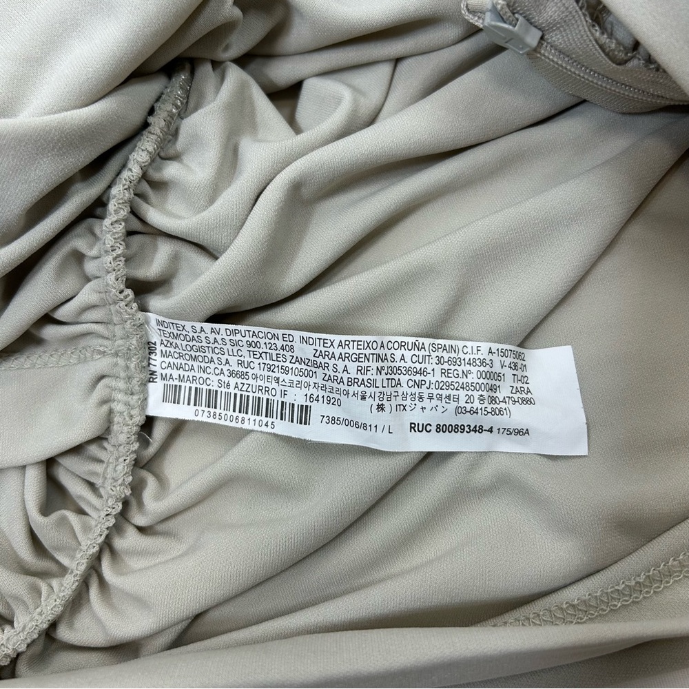 Zara Stretch Ivory Sleeveless Drape Casual Stylish Top L - Picture 15 of 16